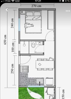 the floor plan for a small house with two levels and one bedroom on each level