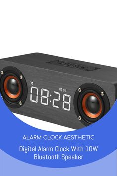 the alarm clock with 10w bluetooth speaker is shown in front of a white background