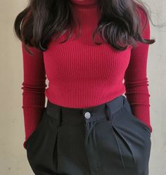 Maroon turtle neck top + black trouser, turtle neck top outfits, aesthetic outfits,classy outfits, Winter outfit ideas,crop photoshoot ideas Turtle Neck Top Outfits, Maroon Turtle Neck Outfit, Top Outfits Aesthetic, Classy Outfits Winter, Turtle Neck Outfit, Maroon Outfit, Classy Outfit Ideas, Turtleneck Outfit, Winter Outfit Ideas