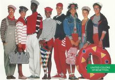 From Benetton late 80's catalogue United Colors Of Benneton, 1980s Fashion Women, High School Fashion, Earth Baby, Green Crewneck, Quirky Fashion