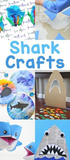 shark crafts for kids to make with paper plates and construction paper on the bottom right hand corner