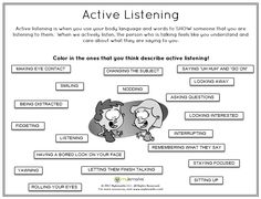 an activity for kids to learn how to use active listening