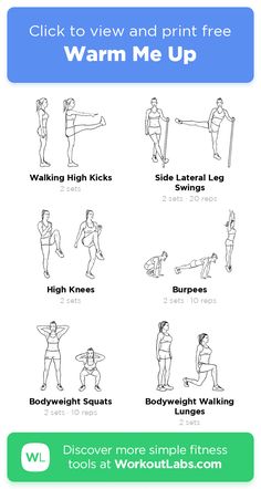 an exercise poster with the instructions for how to do warm - up and other exercises