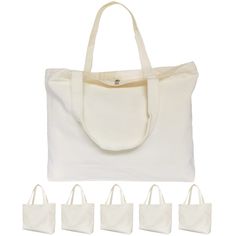 PRICES MAY VARY. Canvas,Cotton Imported Carry All Bags -- 17.3x14.1X3.9'' bag body, 3.9'' flat bottom. Roomy for you to hold a lot without being oversized. Heavy Duty Totes -- each handle's fixing stitching are crossly reinforced. Hold heavier, last longer. 60cm/24'' long handles, easy to wear over shoulder even with winter clothes. Natural Canvas Cloth Tote -- made of sustainable 12Oz canvas, koolmox canvas totes are reusable and useful to save planet from plastic. Zippered Canvas Bags for Craf Tote Bags With Zipper, Diy Art Crafts, Crafts Painting, Painting Embroidery, Retail Bags, Cork Bag, Embroidery Decoration, Tote Outfit, Grocery Shopping Bags