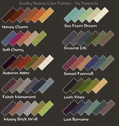 the color chart for earth's natural palettes is shown in this graphic style