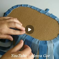 someone is making a pillow out of old jeans and cardboard with the words youtube - alesya gor on it