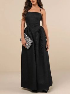 Lulus black maxi basque waist wedding guest dress Graduation Dresses Long, Wedding Guest Dress Trends, Floral Dress Wedding Guest, Prom Dresses Ideas, Black Bridesmaid, Black Tie Wedding Guests, Summer Formal, Floral Prom Dresses, Jacquard Design