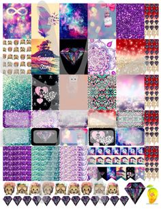 a collage of many different colors and designs