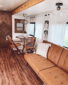 Leather Sofa in Your RV Rv Living Decor, Modern Rv, Campervan Bed, Rv Furniture