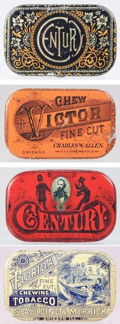 four different types of tins are shown