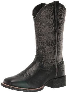 PRICES MAY VARY. Full-Grain Leather Pull tabs Wide square toe Black Cowgirl Boots, Black Cowboy Boots, Black Cowboy, Western Boot, Kids Luggage, Leather Pulls, Round Up, Cowgirl Boots, Western Boots