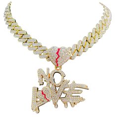 PRICES MAY VARY. 💎 MATERIAL FOR CHAIN AND PENDANT 💎: The Cuban necklace are made of high quality zinc alloy and AAAAA+ Cubic Zirconia; Cuban link necklace is durable, free of lead and nickel, and can be worn safely. Reveals brilliant shine and meticulous cut, Well paved to the metal, they will put you in the spotlight on any occasion 💎 NO LOVE CHAIN SIZE 💎: Chain width: 15mm ；We have four sizes of 16 / 18 / 20 / 24 inch to provide a variety of choices. Everybody's sizes are different, we sug White Chain Necklace With Adjustable Chain For Valentine's Day, White Adjustable Chain Necklace For Valentine's Day, White Chain Jewelry For Valentine's Day, Pendants For Men, Nike Shoes Women Fashion, Cuban Link Necklace, No Love, Love Pendant, Heart Chain