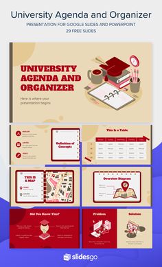 the university agenda and organization presentation is shown in this slide - by - slider