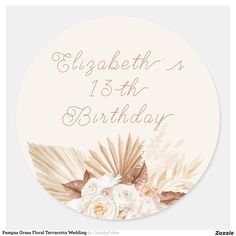 Pampas Grass Floral Terracotta Wedding Classic Round Sticker | Zazzle Terracotta Wedding, Pampas Grass, Wedding Classic, Round Stickers, Tool Design, Created By, Stars, Floral