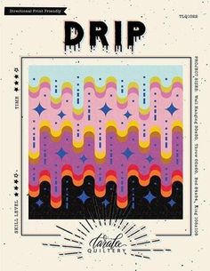 Patrón de colcha Drip Cool Quilts, Quilt Modernen, Quilted Gifts, Pdf Quilt Pattern, Patchwork Quilt Patterns, Modern Quilt Patterns, Modern Quilting, Sewing Quilts, Quilting Inspiration