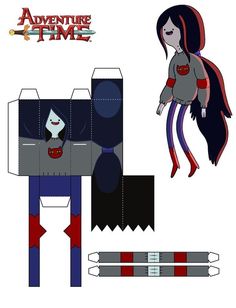 the paper doll is made to look like it's in an adventure time movie