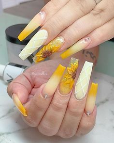 Rodeo Nails, Summer Sunflower, Nails Trends, Colorful Nails, Nail Style