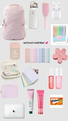 school wishlist #aesthetic #pinkandwhite #school