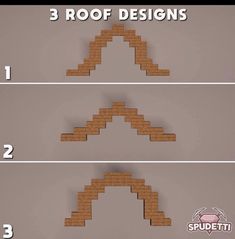 three different types of roof designs