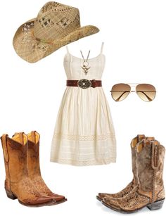 Country Girl Outfits, Dress Cowboy Boots, Estilo Country, Country Dresses