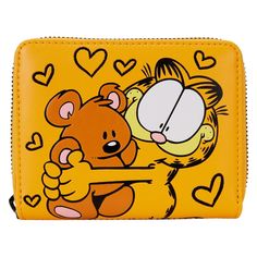 Garfield and Pooky Zip-Around Wallet - Loungefly - Bubblegum Divas Garfield Pooky, Heart Cats, Lasagna Ingredients, Embroidered Hearts, Girls Personalized Gifts, Paper Store, Embroidered Heart, Functional Accessories, Zip Wallet