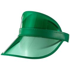 a green visor on a white background