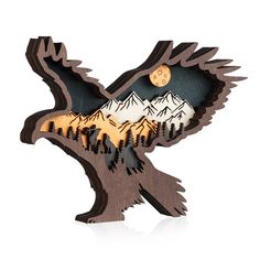 PRICES MAY VARY. 【Material】The Animal Cabin Decor is made of multi-layer ECO natural wood. 【Size】Eagle: 7.1x5.4x0.8 inch. 【Home Decor】High-quality home decoration for your living room, bathroom, kitchen, office etc. 【Unique Design】The forest scene is 5 layers, which makes the Mountain and Christmas Trees and animal a 3D scene. 【Gift for Special Occasions】The Woodland Animals Decor would be the best gift for special occasions: Christmas gift, Housewarming, wedding,etc. The Animal Decor is made of Manufacturing Ideas, Wooden Forest, Rustic Kitchen Wall Decor, Eagle Decor, Glow Forge, 3d Scene, Laser Projects, Mountain Decor, Lazer Cut