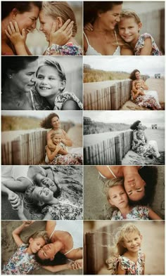 a collage of many different pictures with one woman hugging the other's face