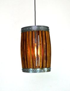 CRAFTSMAN Collection - Nacelle - Wine Barrel Pendant Light California Wine Country, Napa Wine, Barrel Rings, Wine Barrels, Black Ceiling, Wine Country California, California Wine, Oak Barrel, Industrial Pendant