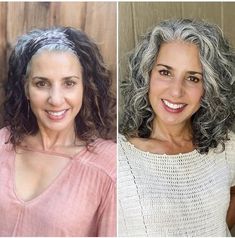 Greying Curly Hair, Gray Transition Hair Highlights Curly, Long Curly Gray Hair Over 50 Curls, Curly Gray Hair Over 50 Curls, Curly Grey Hair, Gray Curly Hair, Gray Curls