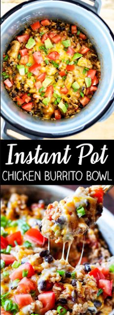 instant pot chicken burrito bowl is an easy and delicious dinner that's ready in under 30 minutes