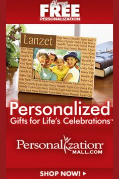 personalized gifts for life's celebrations with an image of two people in the background