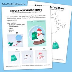 paper snow globe craft with instructions to make it