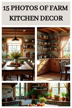 15 Photos of Farm Kitchen Decor Farmhouse Tables, Rustic Bowls