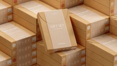 boxes stacked on top of each other with the words gift set in white lettering above them