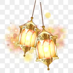 two lamps hanging from the ceiling with lights on them, illustration png and psd