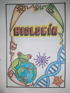 a drawing of a frog sitting on top of a blue and green plant with the word bologna in it