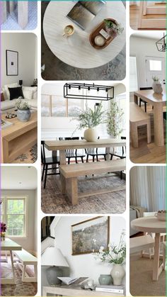 a collage of photos showing different types of furniture