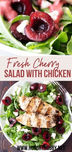 fresh cherry salad with chicken is an easy and healthy lunch or dinner idea for the whole family