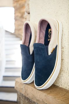 Vans Slip On: Navy Nike High Heels, Tenis Vans, Keds Shoes, Blue Canvas, Looks Style, Vans Classic Slip On Sneaker