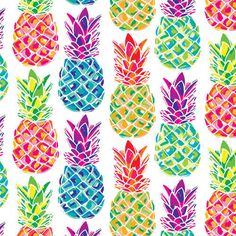 a colorful pineapple pattern on a white background