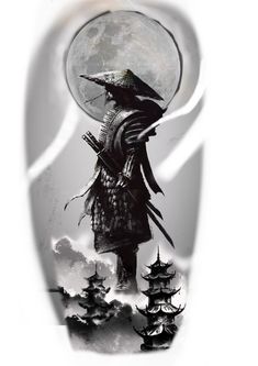 Wolf And Samurai Tattoo, Samurai Tatoos, Samauri Tattoos, Japanese Warrior Tattoo Design, Samurai Warrior Tattoo Design, Japanese Samurai Tattoo Design