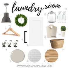 the laundry room is organized and ready to be used as a home decor piece, including clothes