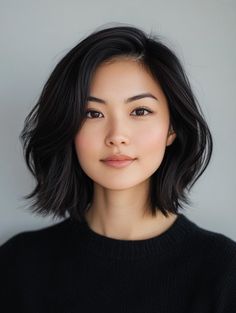 Discover the Versatility of the Lob Haircut – A Timeless and Adaptable Style Long Bob On Wavy Hair, Face Framing Highlights Asian Hair, Asian Lob Haircut Straight, Asian Hair Bob Medium, Short Wavy Hair Asian, Classic Haircuts Women, Asian Lob Haircut, Above The Shoulder Bob, Asian Hair Medium Length