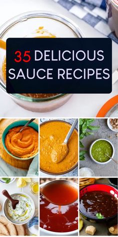 the cover of 35 delicious sauce recipes