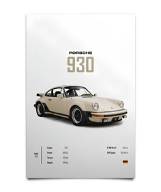 the porsche poster is displayed on a white background