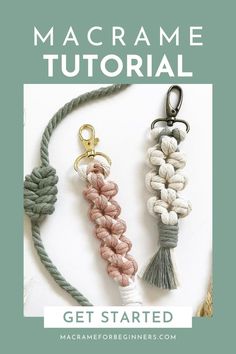 macrame keychains with the text macrame tutorial get started