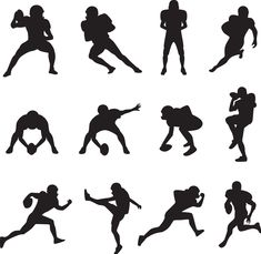 various silhouettes of people playing sports