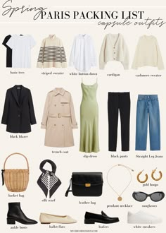 Spring Vacation Outfits, Paris Packing List, March Outfits, Paris Packing, Paris Outfit Ideas, Spring Paris, What To Wear In Paris, Paris In Spring, Parisian Outfits