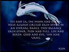 an image of a white fish in the water with a caption that reads, tui and la, the moon and only have always circle each other in an external dance